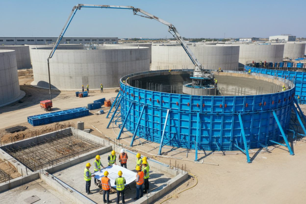 قالب بندی مخازن بتنی